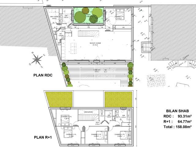 Exclusivité GIBOIRE, Jeanne d'ARC, Terrain Rennes de 328 m2 avec PC définitif pour maison 158m2 hab