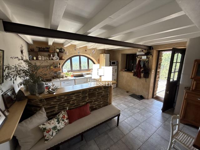 Exclusivité Sud Ardèche 07140 Maison en pierres avec exten. 136m² Malbosc