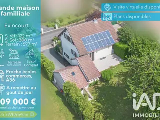 Exincourt 25400 Achat / Vente maison 7 pièces t7 parking