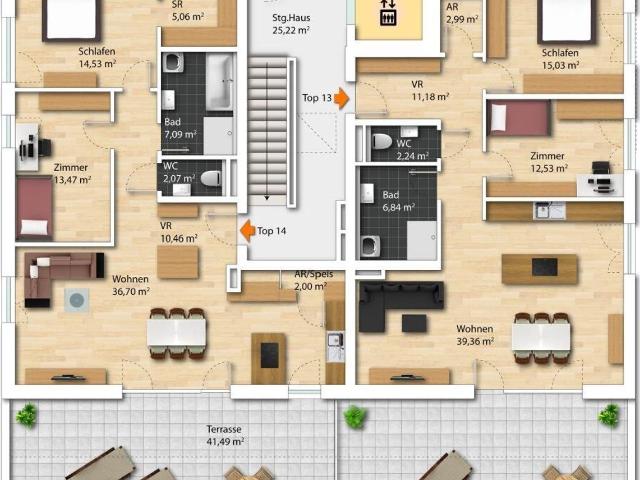 Exklusiv mit Dachterrasse | 3 Zimmer Wohnung in Wilhering