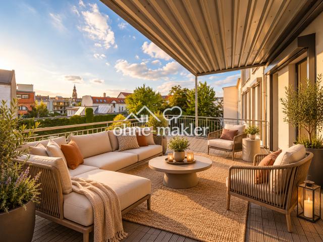 Exklusiv & provisionsfrei: 160 m² mit Lift, Kamin und 30 m² Südwest Terrasse im Karl Heine Kiez