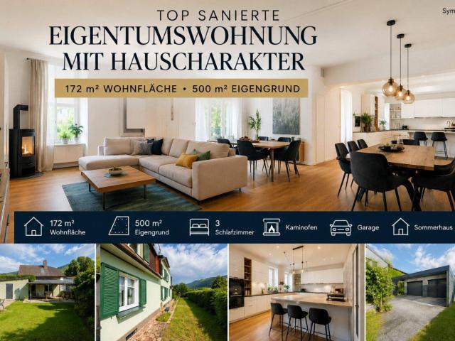 Exklusiv sanierte Eigentumswohnung mit Hauscharakter & 500 m² Eigengrund – Wohnen wie im eigenen Haus