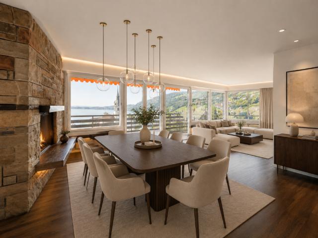 EXKLUSIVE 3.5 ZIMMER WOHNUNG MIT UNVERBAUBARER SEE UND BERGSICHT