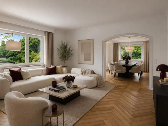 Exklusive 3,5 Zimmer Wohnung mit Wintergarten, Designerbad und idyllischem Gartenparadies