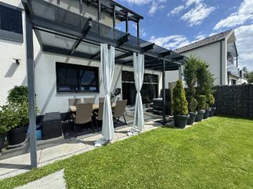 Exklusive 3,5 Zimmer Gartenwohnung mit direktem Naturteich Zugang und Süd West Loggia in Unterpremstätten bei Graz