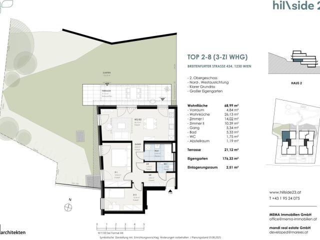 Exklusive 3 Zimmer Wohnung mit 172 m² Garten zu verkaufen!