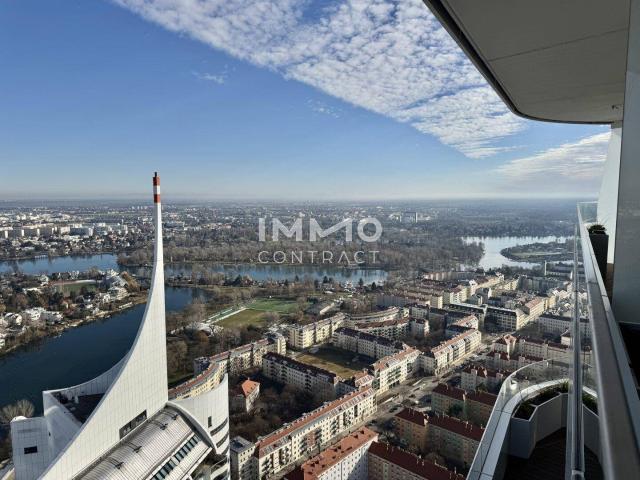 Exklusive 120m² Luxuswohnung mit 20m² Balkon & atemberaubendem Kahlenberg Blick im 45. Stock