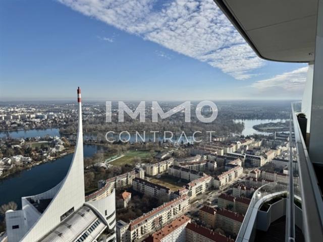 Exklusive 120m² Luxuswohnung mit 20m² Balkon & atemberaubendem Kahlenberg Blick im 45. Stock