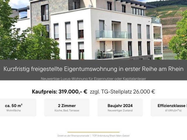 Exklusive 2 Zimmer Eigentumswohnung in 1A Rheinlage