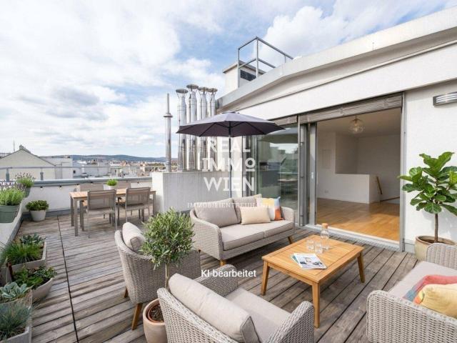 Exklusive 4 Zi Dachgeschosswohnung mit 35 m² Terrasse & Balkon Optional zwei Stapelgaragen Stellplätze
