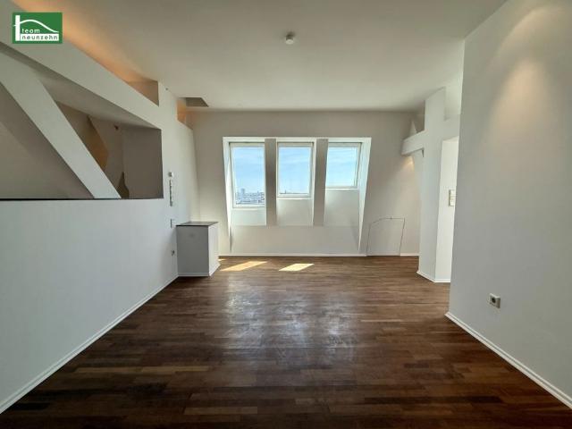 Exklusive 4 Zimmer Dachgeschoss Maisonette Wohnung mit Terrasse und Aufzug direkt ins Penthouse — 1060 Wien!