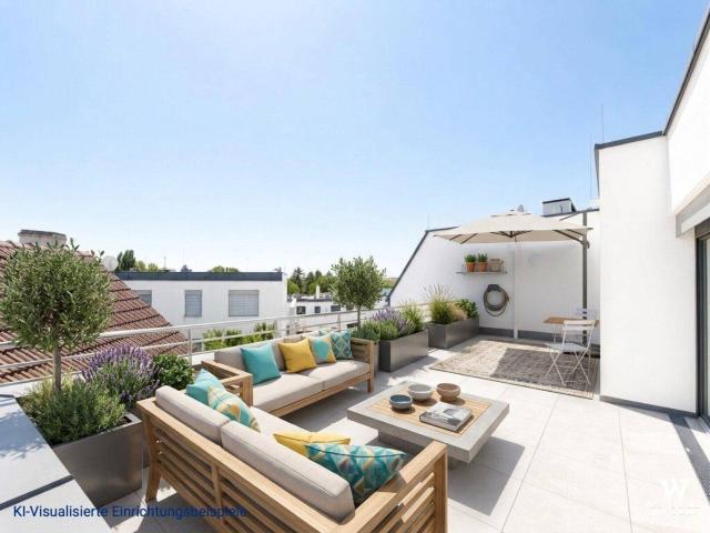 Exklusive 4 Zimmer Dachgeschosswohnung | 36,5 m² Freiflächen | Erstbezug | Terrasse & Balkon & Tiefgarage