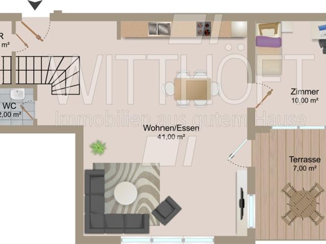 Exklusive 4 Zimmer Maisonette Wohnung mit Süd/West Balkon