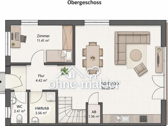 Exklusive 4 Zimmer Neubau Maisonettewohnung mit Balkon und Dachterrasse