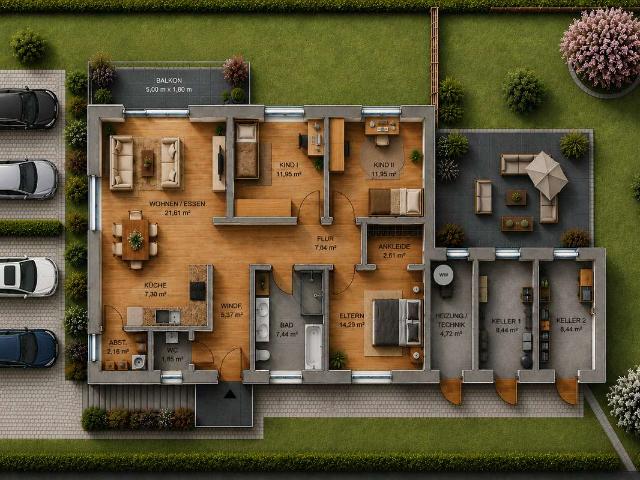 Exklusive 4 Zimmer Neubauwohnung mit Balkon, Gartenterrasse, großem Dachboden und separatem Eingang