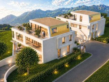 exklusive Gartenapartments mit Pool Bescheid Luxuriöses Wohnprojekt in Aldrans