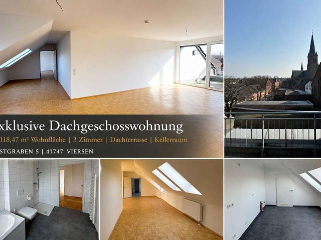 Exklusive Dachgeschosswohnung mit Dachterrasse in zentraler Lage von Viersen