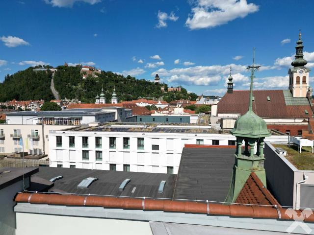 Exklusive Dachgeschosswohnung mit spektakulärer Dachterrasse und Schlossbergblick