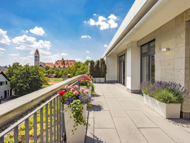 Exklusive Dachterrassenwohnung mit Kamin und Lift direkt in die Wohnung