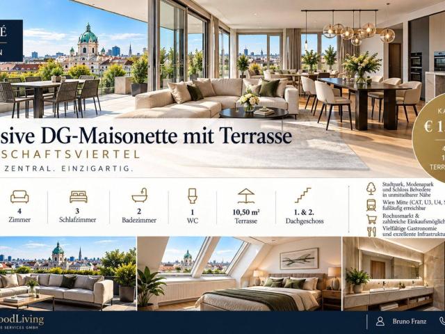 Exklusive DG Maisonette mit Terrasse im Botschaftsviertel – 145,89 m² Wohnfläche