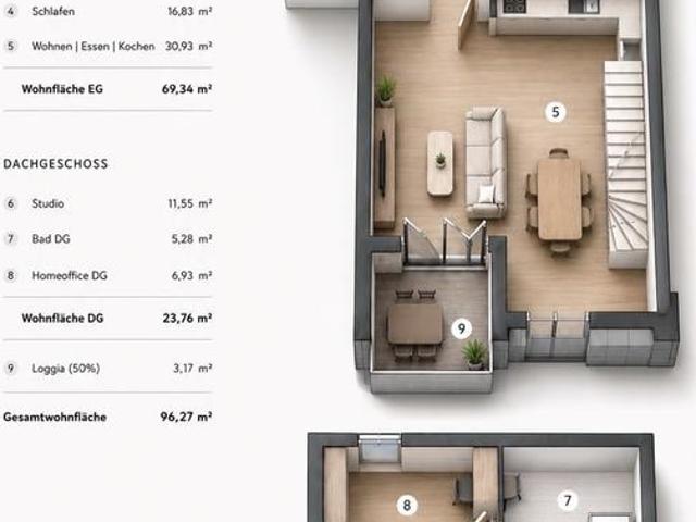 Exklusive Maisonette Neubauwohnung | Augsburg | 98 m²