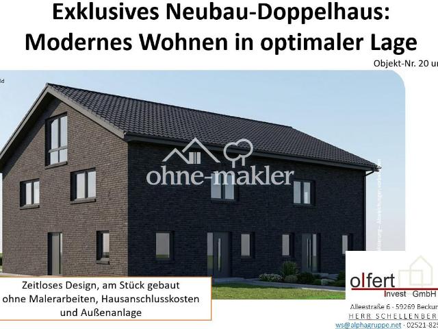 Exklusive NEUBAU Doppelhaushälfte: Modernes WOHNEN in optimaler Lage in Oelde