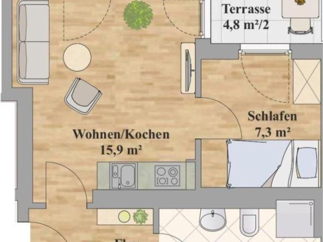 Exklusive Wohnung mit Garten und Einbauküche!