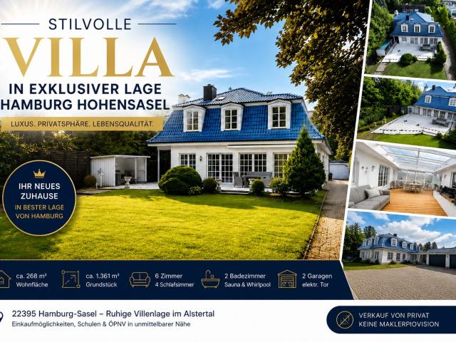Exklusive Villa in Hamburg Hohensasel – Eleganz, Privatsphäre & Lebensqualität