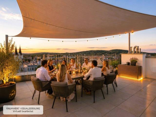EXKLUSIVES PENTHOUSE | Lift direkt in die Wohnung | 360° Dachterrasse mit Wienblick | 4 Zimmer | Doppelgarage | klimaaktiv Gold