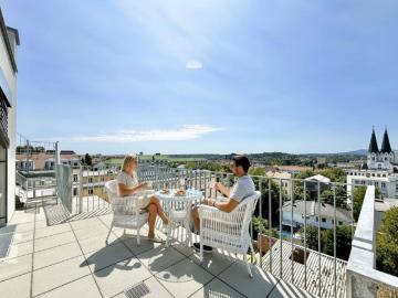 EXKLUSIVES PENTHOUSE | Lift direkt in die Wohnung | 360° Dachterrasse mit Wienblick | 4 bis 5 Zimmer | Doppelgarage | Klimaaktiv Gold | Provisionsfrei