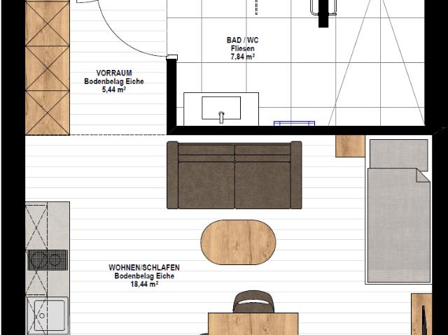 Moderne 1 Zimmer Seniorenwohnung mit Rundumservice Top48
