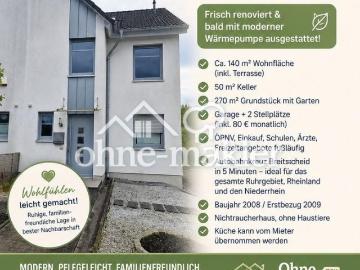 Exklusives Wohnen in bester Lage Top Anbindung renoviert m. Garten, Garage u. neuer Wärmepumpe