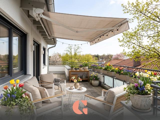 Exklusives Wohnerlebnis – Penthouse mit Rundum Dachterrasse und Alleinlage auf der Etage