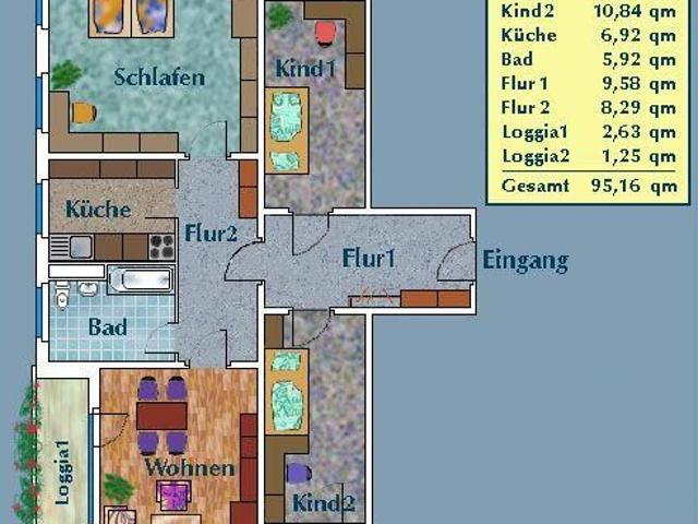 Familienfreundliche 4 Zimmer Wohnung mit 2 Balkonen