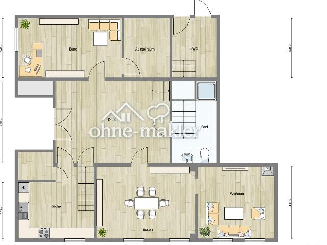 Familienfreundliche 8 Zimmer Wohnung mit großem Garten in historischem Bauernhaus in Neuwarmbüchen