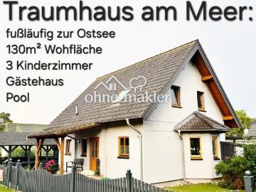 Einfamilienhaus 4SZ mit Pool, Carport, Kamin + Gästehaus und großen Grundstück