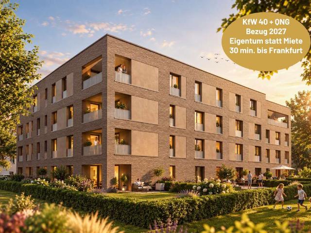 Familienglück in Bad Nauheim | 4 Zimmer Neubau mit Loggia & KfW 40 Standard