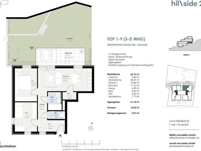 Familienhit! Traumhafte 3 Zimmer Wohnung mit 61 m² Garten zu verkaufen!