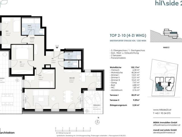 Familienhit! Lichtdurchflutete 4 Zimmer Dachgeschosswohnung mit zwei Terrassen zu verkaufen!