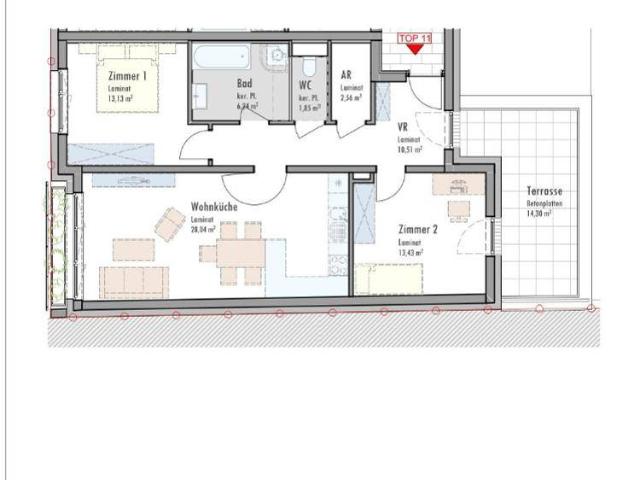 Familienwohnung im 1. OG mit Terrasse