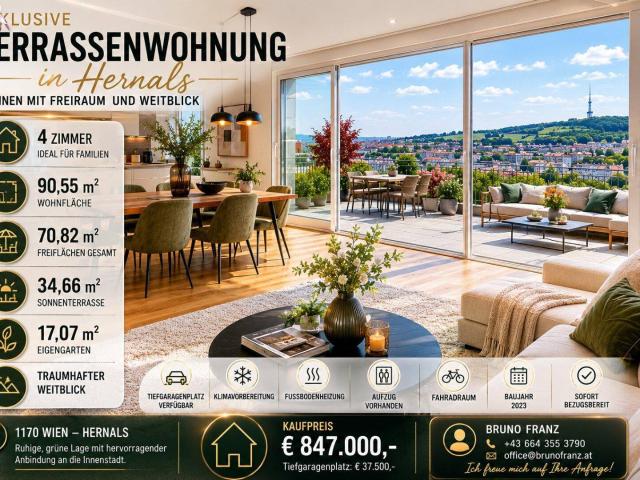 FAMILIENWOHNUNG MIT XXL FREIFLÄCHEN IN BESTER AUSSICHTSLAGE |+ 4 ZIMMER + TERRASSE, BALKONE & EIGENER GARTEN