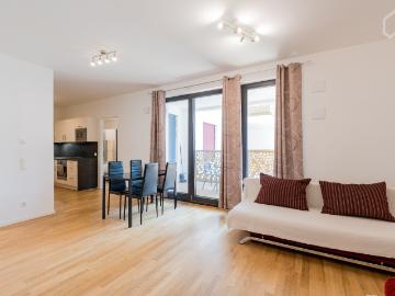Fantastic new apartment in best location with balcony and working corner with computer table and shelf