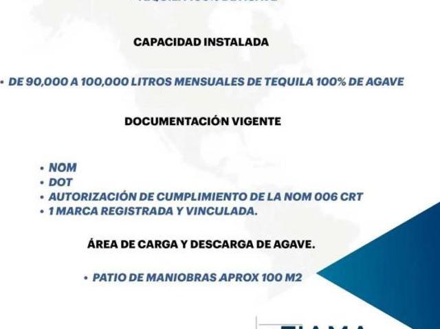 FABRICA TEQUILERA EN VENTA,JALISCO