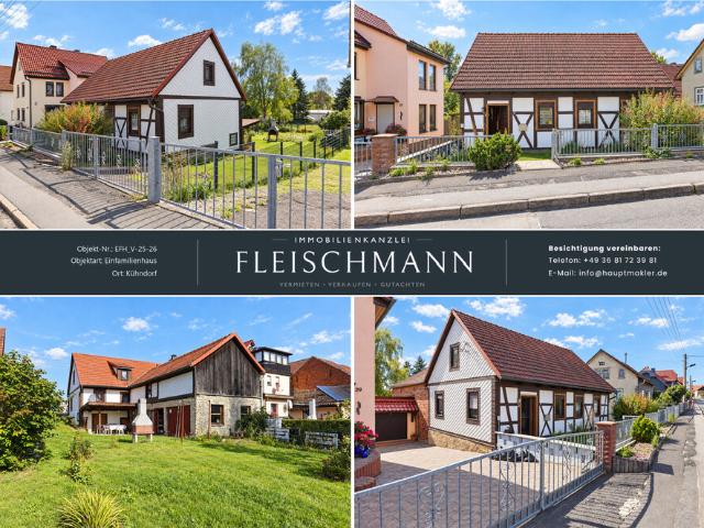 Fachwerk Einfamilienhaus mit Garage und Garten in Kühndorf