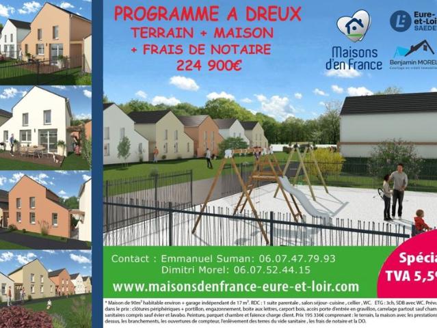 Faites construire votre maison 100.39 m² avec terrain à CHAMPROND EN GATINE 28 !