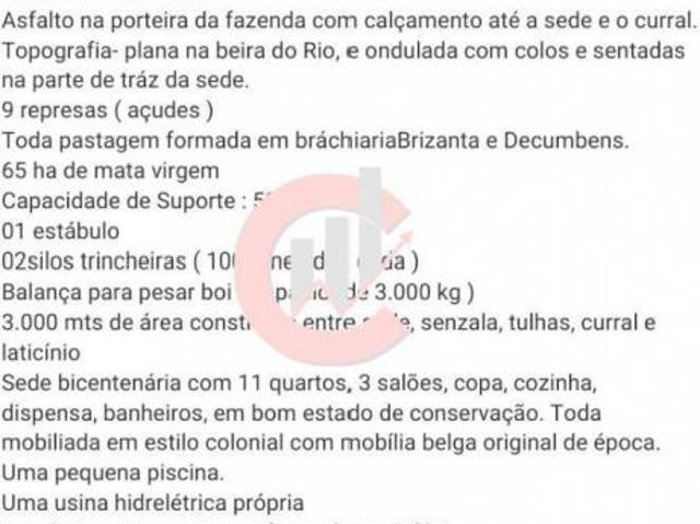 Fazenda Bicentenário em Rio Preto MG com 500hectares, 16.000k