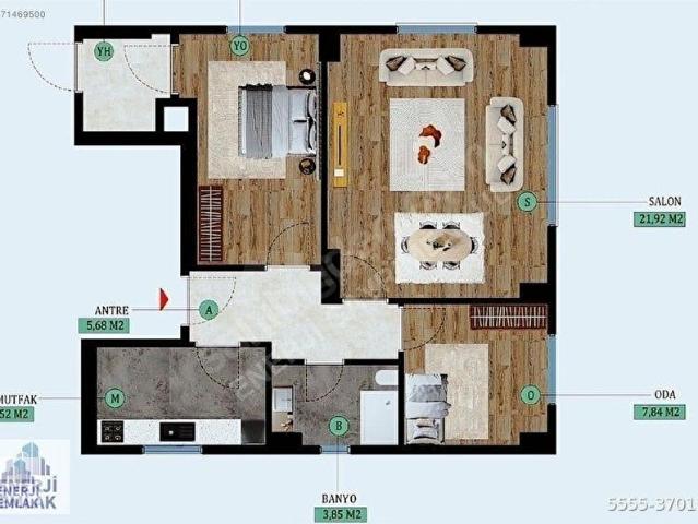 FENERYOLU MARMARAYA VE BAĞDATA YAKIN 61M2 NET 2+1 PROJEDEN