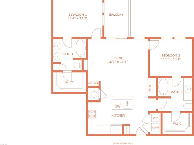 Ferguson Flats 2 Bedroom Apartment for Rent at 624 N Lancaster Ave, Dallas, TX 75203 Lake Cliff