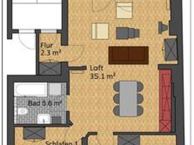 Ferienwohnung Dachloft 78 m² Berlin Moabit