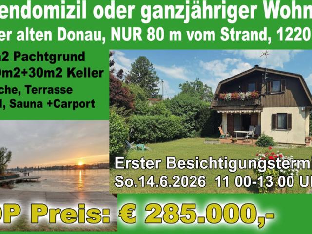 Feriendomizil oder Hauptwohnsitz mit Ausbaupotential an der alten Donau, 1220 Wien